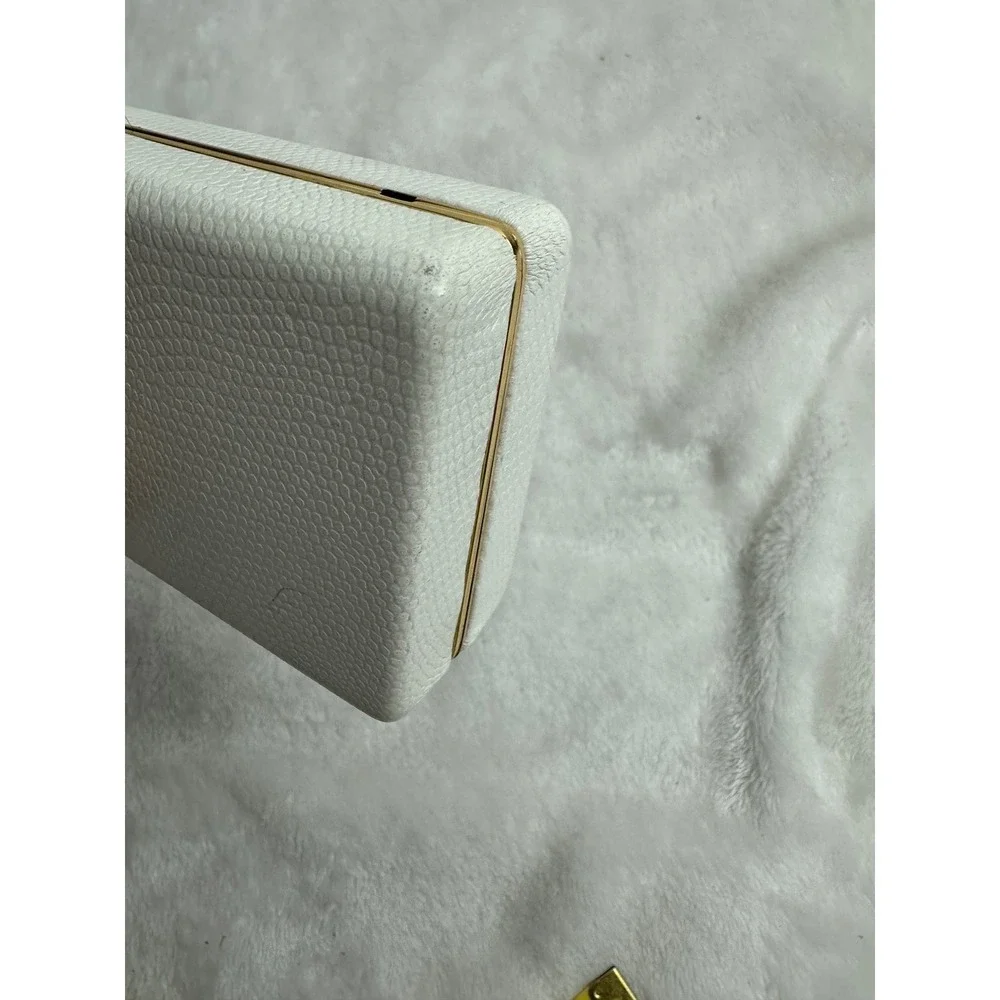 Unbranded Evening Bag Women White Good Faux Snakeskin Rhinestone Clasp Clutch